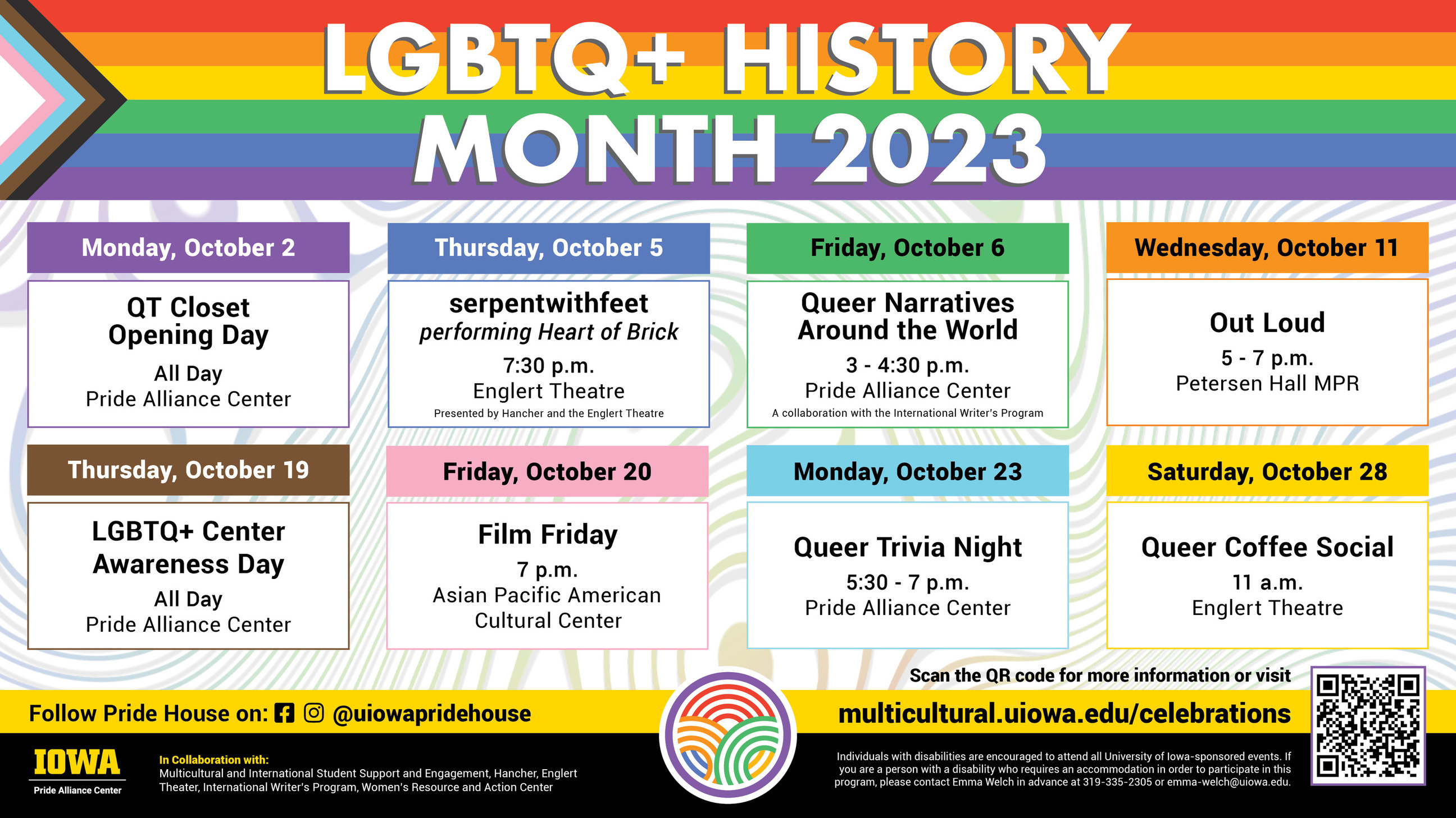LGBTQ+ history month calendar