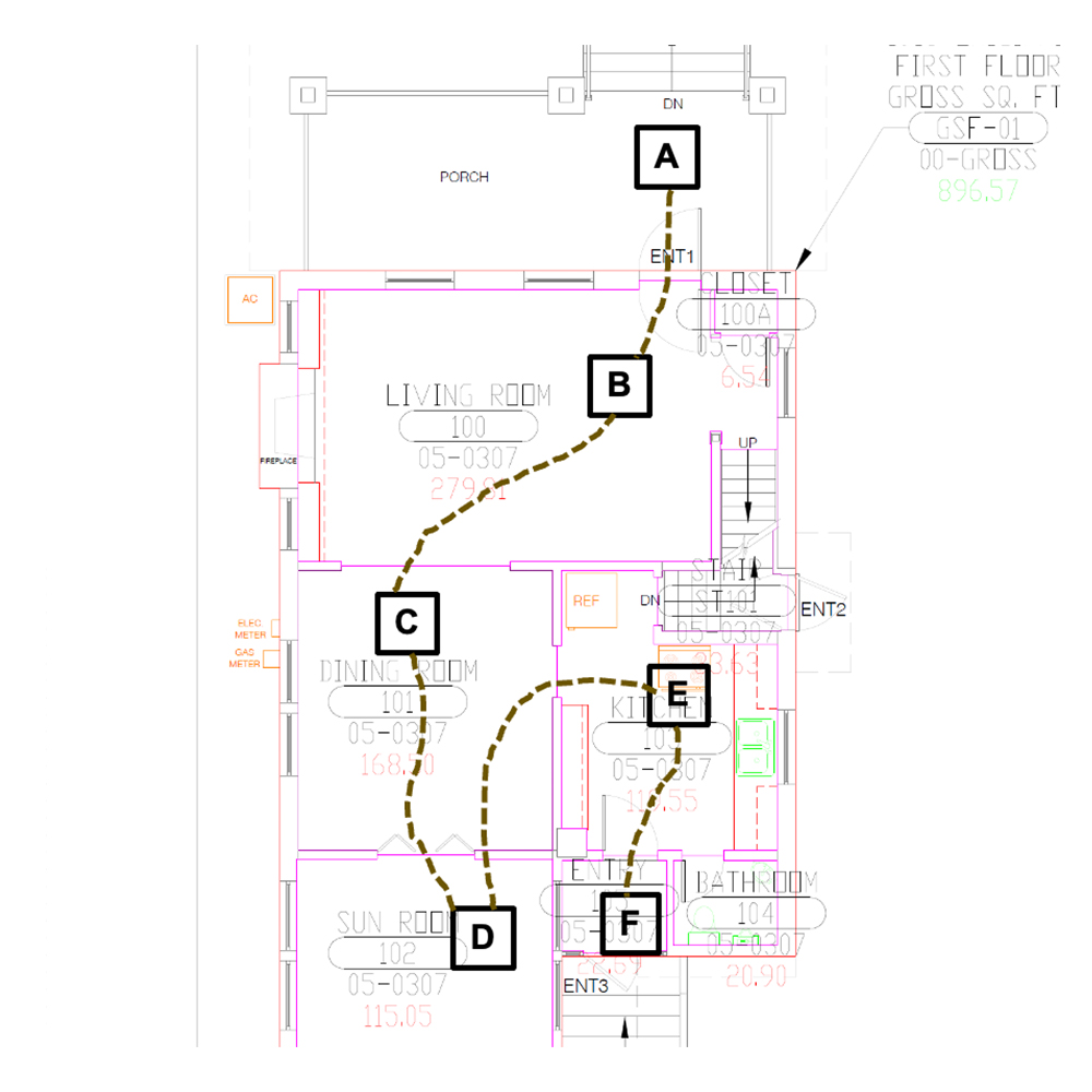 map of 701 melrose, 1st floor