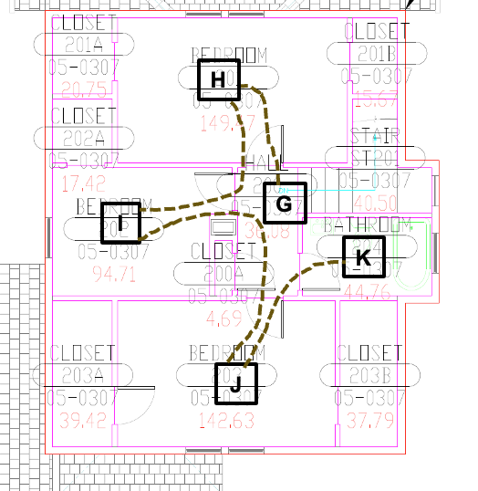 image of the second floor map for 605 Melrose