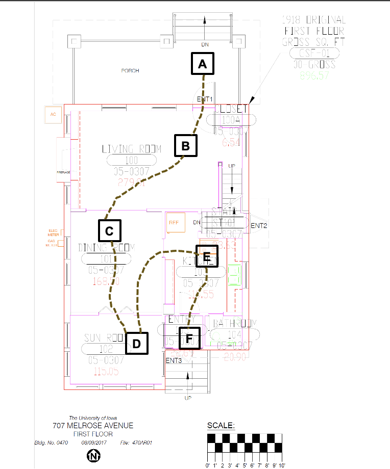 map of first floor 707 melrose