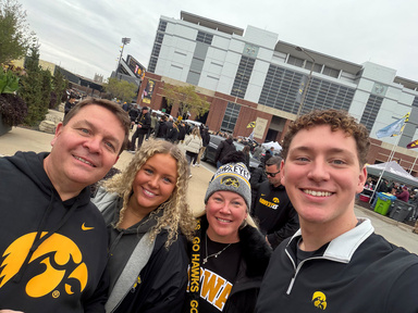 image of the Forbes Family outside of Kinnick Stadium