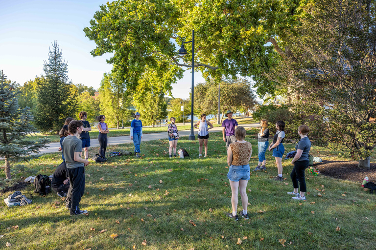 group of students standing outside for the Earthmind workshop