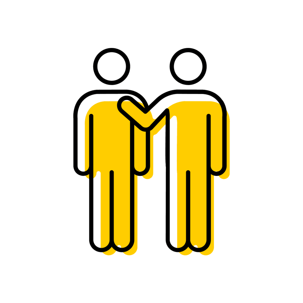 two people illustration