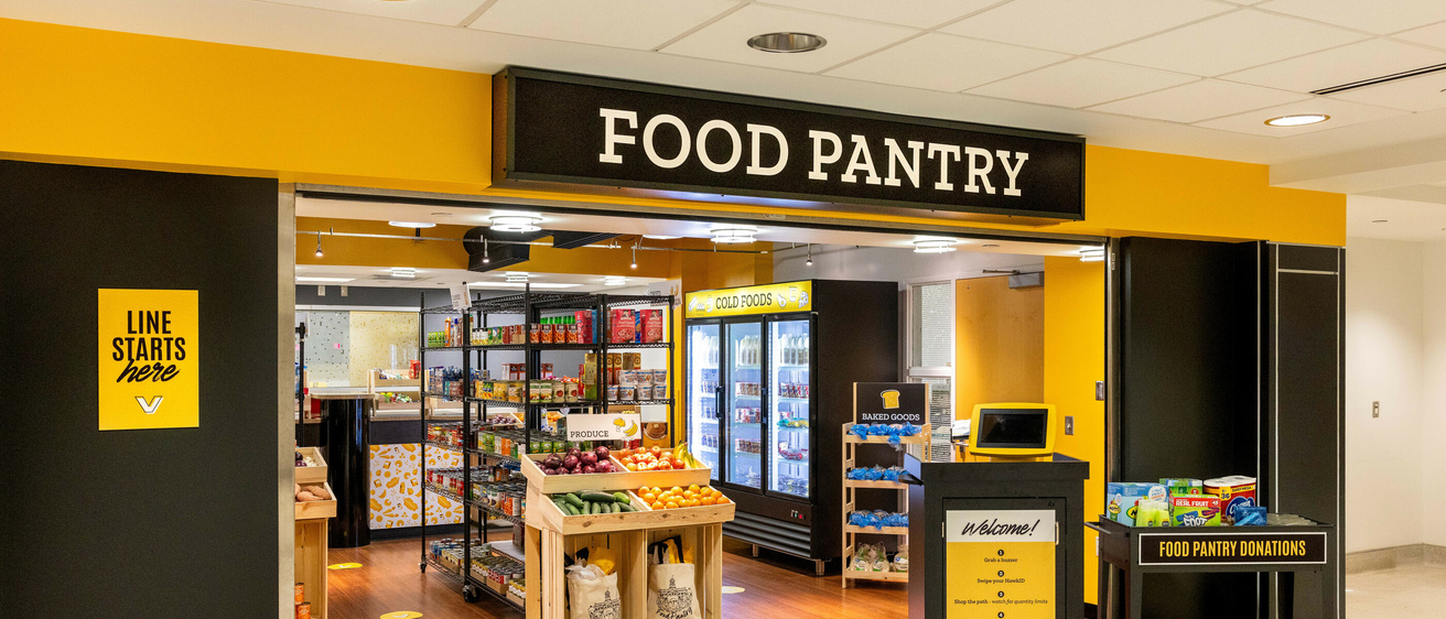 entrance to the food pantry at the university of iowa
