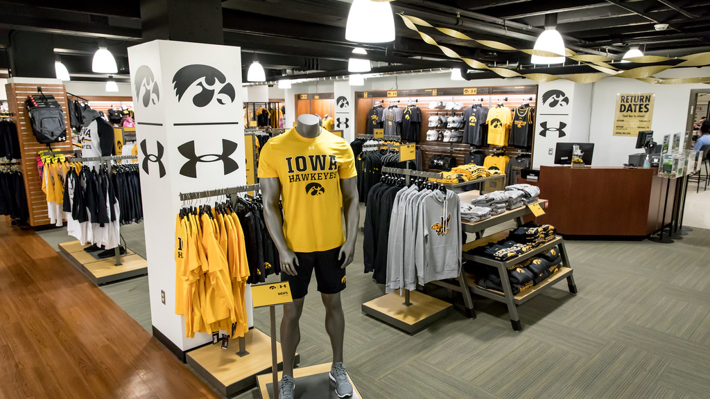 retail floor of the iowa hawk shop