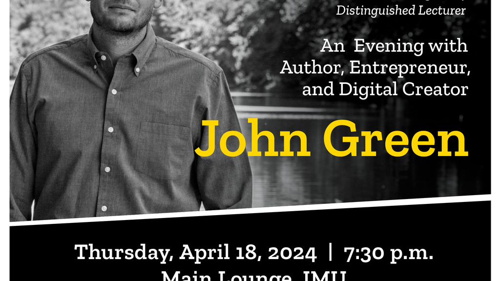 An Evening with Author, Entrepreneur, and Digital Creator John Green promotional image