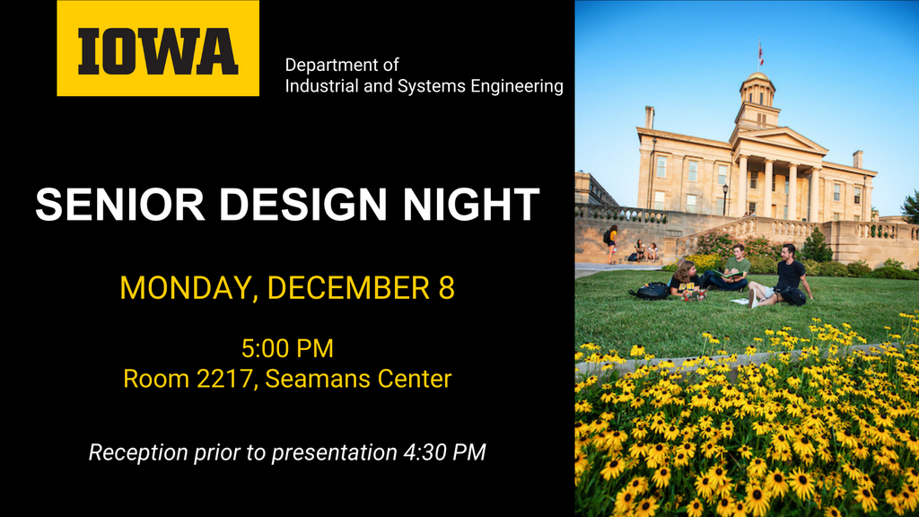 Fall 2025 Industrial and Systems Engineering Senior Design Night promotional image